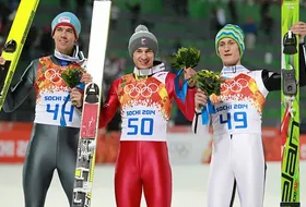 09.02.2014 - podium konkursu olimpijskiego HS 106