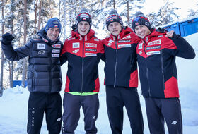 P. Żyła, P. Wąsek, D. Kubacki i K. Stoch