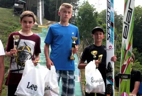 Podium zawodów w Bańskiej Bystrzycy