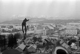 Skoczek na skoczni w Lublanie