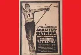 Plakat pierwszej Olimpiady Robotniczej
