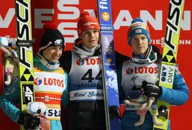 Podium konkursu w Wiśle