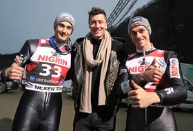 Robert Lewandowski z Maciejem Kotem i Piotrem Żyłą