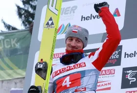 Adam Małysz na podium