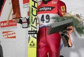 Adam Małysz na podium w Lillehammer