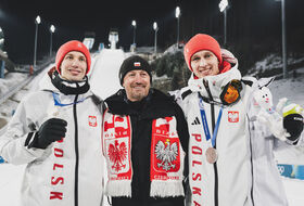 Kacper Tomasiak, Adam Małysz i Paweł Wąsek