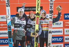 15.03.2023 - Podium Raw Air Pań w Lillehammer