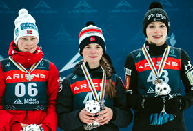 12.02.2025 - Podium pań MŚJ w Lake Placid