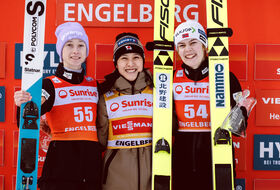 20.12.2025 - Podium PŚ Pań w Engelbergu