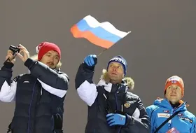 Matjaz Zupan z rosyjską flagą