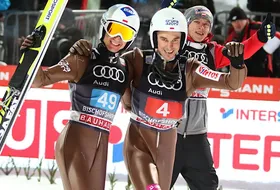 Piotr Żyła, Kamil Stoch i Dawid Kubacki
