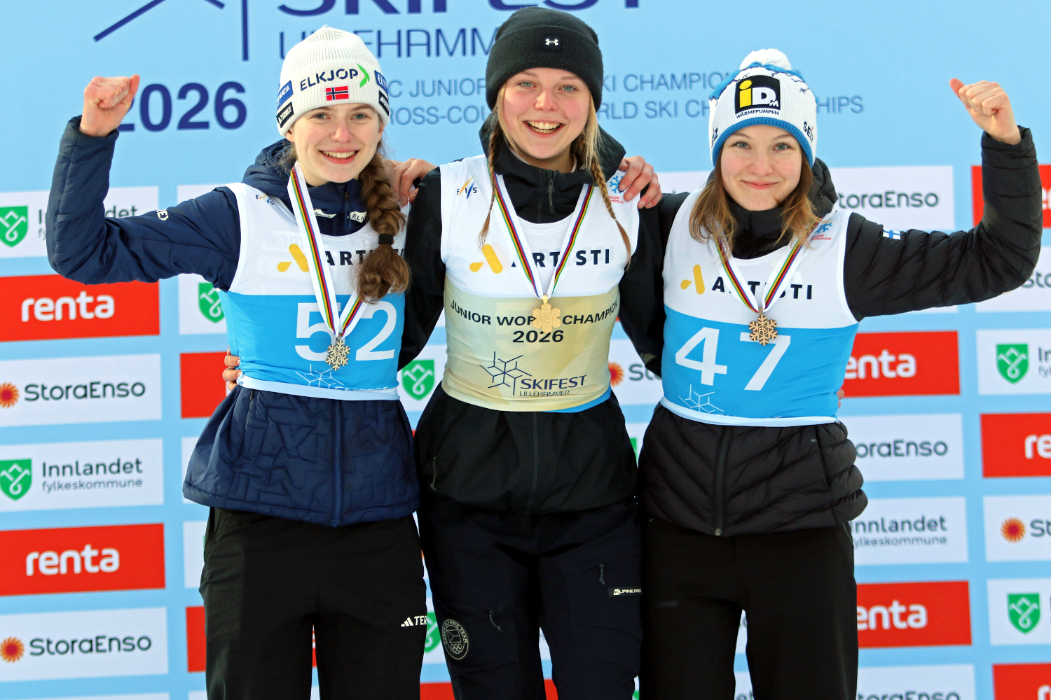 04.03.2026 - Podium pań MŚJ w Lillehammer